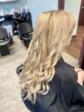 brantford hair school hair salon hairstylist hairdresser blonde blonding highlights toner shadow root platinum natural blended bright blonde hair colour affordable service