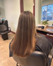 balayage foilyage foilayage teasy lights highlights brunette lived in blonde 2023 hair trend teddy bear bronde long beautiful thick hair brantford hairstylist hair dresser salon near me walk ins appointments available affordable hair colour services best hair cosmetology school in brantford ontario for hairstyling barbering and aesethetics college diploma    