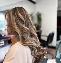 2023 hair trends long hair curly hair blowout womens wash and style long styled hair soft loose curls waves dyson airwrap style blowout curls affordable wash and style blowout near me hairstyling students hairstylist hairdresser in brantford ontario from top rate hair school in the area for hairstyling barbering and aesthetics college diploma