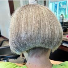 short hair women's haircut graduated stacked bob affordable hairstylist hair services near me