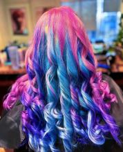brantford ontario hair hairstylist stylist dresser hairdresser hair school salon cosmetology beauty affordable hair services appointments walk ins top rated hair school in brantford for hairstyling barbering and aesthetics college diploma rainbow unicorn pastel hair pink blue purple vivids fashion colours colour blocking